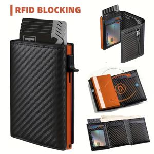 현금 수납칸이 있는 푸시 카드 지갑, 초슬림 남성용 RFID 카드 홀더, 빠른 현금 및 신분증 접근용, 휴대용 앞주머니 지갑, 남성용 빠른 배출식 소형 지갑 2026 남성용 액세서리 남성/남자친구/남편 선물