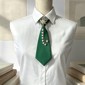 핸드메이드 남녀공용 단색 눈꽃 체인 반짝이는 고급스러운 넥타이, 고급스럽고 우아함, 유니폼, , 파티에 적합