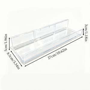 L자형 수납 선반 1개, 무타공 벽걸이형, 대용량 투명, 손수건, 양념병, 칫솔꽂이에 적합, 욕실, 주방, 거실에 적합, 다용도 수납 선반, 선반