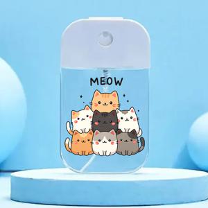 귀여운 고양이 모양 스프레이 병, 컬러풀 고양이 디자인 (미오 라벨 포함), 휴대용 스프레이, 애완동물 관리/헤어 수분 공급/홈 청소 다용도 만화 스프레이 디스펜서 액세서리