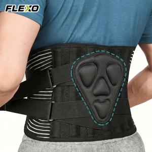 FLEXO 멀티 시네 Lumbar 서포트 벨트 (두꺼운 허리 패드 포함), 조절 가능한 허리 지지대, 가정용 일상, 휴식 및 수면, 사무실 타이핑, 운동 피트니스, 사이클링 스포츠, 여행, 중량 이력, S-XXXL 사이즈