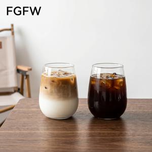 FGFW 350ml 고투명 유리컵 2개/4개/6개 세트, 고붕규산 유리, 우아한 곡선, 유리제품, 와인잔, 파티, 결혼식, 모임, 피크닉, 아이스 커피, 모히토, 주스, 위스키용, 서로를 위한 선물