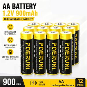 1.2V 니켈-수소 충전식 AA 배터리, 무선 마이크, 알람, 리모컨, 계산기 등 가정 및 사무실 AA 전자 기기 등에 적합. 12개/8개/4개입