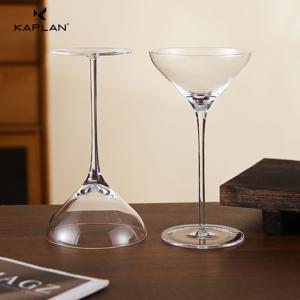 KAPLAN 와인 & 칵테일 잔 2개 세트, 마티니, 마가리타, 샴페인용 - 입구가 넓은 입술 접촉형 다리 달린 유리잔, 바, 파티용, 발렌타인데이, 어머니의 날 선물