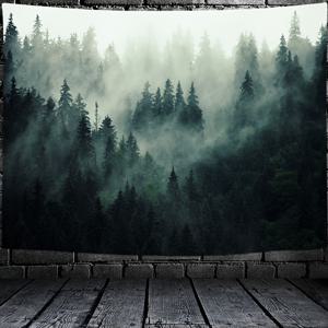 1개 미스틱 태피스트리, 자연적인 안개 속 나무 폴리에스터 배경막, 거실 침실 사무실용 벽걸이, 홈 데코 방 꾸미기 파티 장식, 무료 설치 포함