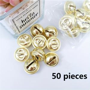 50개 골든 라운드 징글 벨 DIY 공예, 크리스마스 장식품 & 애완동물 목걸이 참 - 다용도 휴일 장식 액세서리, 벨 크리스마스 장식
