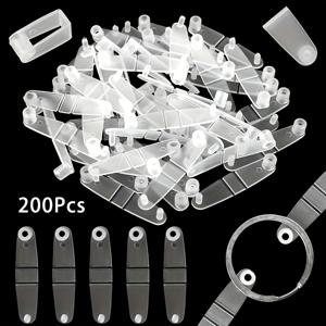 200개 투명 아크릴 키체인 클립 - 사무실 신용카드 홀더, 보석 만들기 & DIY 공예용 소형 플라스틱 커넥터 스냅 - 내구성 있고 가벼운 다목적 공예 용품, 보석 제작 연결부, 키체인 액세서리, 투명 디자인