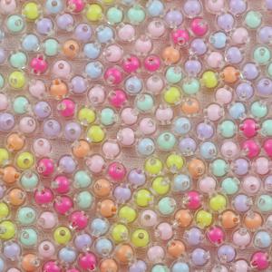300개 8mm 아크릴 원형 비즈 - 파스텔 캔디 색상 및 투명 혼합, 수제 주얼리 제작, 목걸이, 팔찌 장식 - 내구성이 뛰어나고 가벼운 비즈 재료, 주얼리 스페이서 비즈