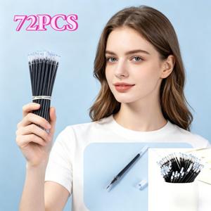 젤펜 리필 72개입 (블랙/블루/레드), 0.5mm 초극세심, 번짐 없음, 업무 및 가정용 대용량 팩