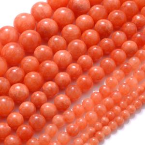 오렌지 천연석 비즈 - 주얼리 만들기, 팔찌, 목걸이, DIY 공예, 생일/기념일 선물용 루즈 비즈 - 내구성 & 다용도 비즈 스트랜드, 공예용 비즈 4/6/8/10/12mm, 선물 쇼핑용