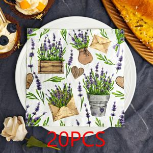 20/50개 라벤더 패턴 프린트 파티 냅킨, 테마 파티에 적합한 일회용 냅킨, 활발한 모임을 위해 특별히 디자인됨, 회사 팀 빌딩 및 친구 모임 필수 도구