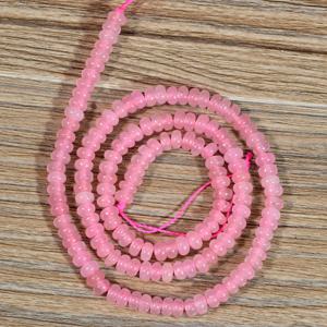 150-155개 천연 로즈 쿼츠 스페이서 비즈, 주얼리 제작용, 4*2mm 라운드 컷 스톤 비즈, 플랫 베이스, DIY 팔찌, 목걸이, 공예용 - 핸드메이드 주얼리 용품용 루즈 비즈 (천연석 불순물)