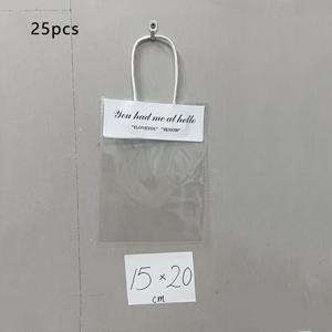 그녀/그를 위한 선물 25개입 투명 재사용 가능 클리어 토트백 세트, 결혼식, 파티, 신부 들러리 선물용 - 여성을 위한 15cm 20cm 투명 선물 가방, 학교 행사용 파티 답례품 가방, 신학기 용품