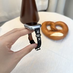 세련된 통기성 별 디자인 스트랩 손목 밴드, Apple Watch Series /8/7/6/5/4/3/2/1/S에 적합, 42mm-44mm-45mm-49mm 사이즈 호환, 튼튼하고 편안함, 커플용