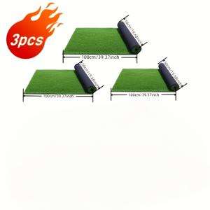 3롤 = 4.5미터 인조 잔디 매트, 현실적인 잔디 카펫 - 결혼식 정원, 안뜰, 가정용으로 적합, 도구 불필요 설치, 파티, 가족, 상업 장식에 이상적, 반려동물 친화적