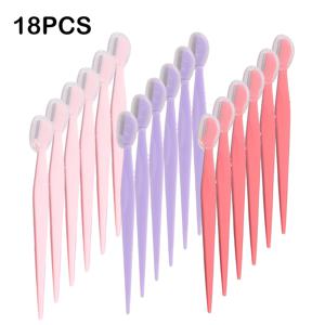 18개입 눈썹 디자인 면도기, 남녀공용 다기능 얼굴 면도 도구, 피치 퍼즈 및 죽은 피부 제거, 안전 캡 포함, 데르마플래닝 도구, 봄/여름 필수템, 절친을 위한 완벽한 선물