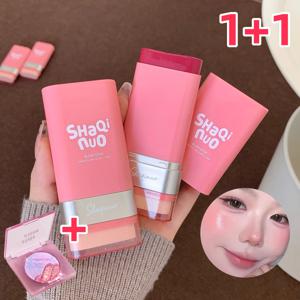 1+1 생기 톤업 크림 블러셔 스틱 촉촉 밀착 치크 자연스러운 볼터치 멀티 컬러 데일리 메이크업 휴대용 멀티스틱