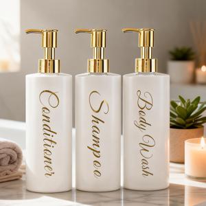 샴푸, 바디워시, 컨디셔너용 펌프 디스펜서 3개 세트 (500ml)