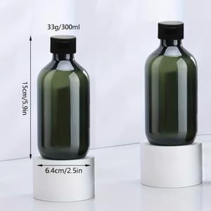 2개 세트 플립탑 디스펜서 병 500ml & 300ml - 로션, 샴푸, 비누용 재충전 가능 플라스틱 용기 - 여행 및 욕실 필수품, 정밀 스파우트 디자인, 홈 오거나이제이션, 스타일, 내구성 있는 구조, 액체 컨테이너, 라이프스타일