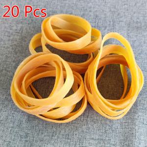 20개 대형 사이즈 6cm/2.4인치 고무줄 노란색 탄성 고무줄 집 주방 학교 사무실 액세서리 고무 링 포장 용품