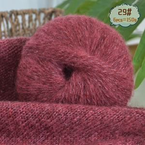 150G 스팽글 반짝이 무지개빛 밝은 울 모헤어 털실, 수제 재료 팩, 뜨개질 생산 가을 겨울 따뜻한 패션 스웨터, 가디건, 스카프, 모자, 장갑 털실 볼 6개/팩