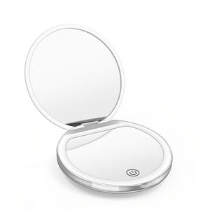 LED 포켓 거울, 트렌디, 여학생용, 공주풍, 학생 기숙사, 사무실 LED 메이크업 거울, 휴대용 거울, 터치 액티브 LED 조명 거울, USB 충전식 미니 거울
