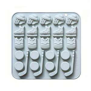 1개 호키 테마 실리콘 몰드 - 저지, 스케이트, 스틱 & 헬멧 모양 포함, DIY 쥬얼리, 공예, 비누, 에폭시 수지, 클레이용