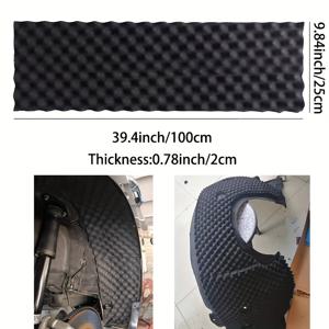 1롤 자가 점착식 차량 방음 및 단열 롤, 블랙 폼 고무 재질, 후드 및 내부 소음 감소용, 차량 엔진 후드, 벽, 천장에 적합, 녹음 스튜디오, 자동차, 방, 스튜디오에 이상적