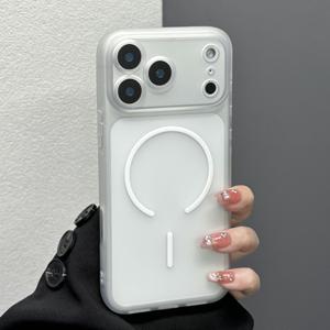 휴대폰 케이스: 소프트 쉘 투명 아이스 포그 마그네틱 프로스트 케이스, 애플 아이폰 17 Pro/아이폰 17 Pro Max용, 새로운 아이폰 17 보호 커버, 남성용 프로스트 낙하 방지 느낌 케이스, 여성용 마카롱 스타일, 초박형 풀커버 지문 방지 케이스