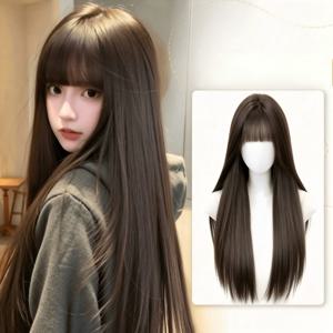 BELLSAL 시스루뱅 롱 헤어 통가발, 자연스러운 데일리 연출