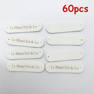 60개 맞춤형 인조 가죽 라벨 - DIY 의류, 선물 및 포장용 펫포레이션 개인 맞춤형 블랭크 태그 - 맞춤형 디자인, 의류 라벨을 위한 튼튼하고 스타일리시한 디자인 | 디자인 | 튼튼한 태그, 의류 블랭크 태그