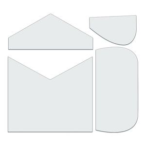 4개 메이크업 가방 제작 퀼팅 템플릿 투명 PET 템플릿 미리 재단된 불규칙한 모양 재봉 템플릿 (화장품 가방, 클러치 가방, 동전 지갑용), 수제 재봉 도구, 퀼팅 및 프로젝트에 적합, 동전 지갑 제작에 이상적