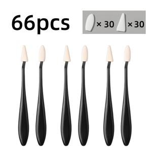 66개 종이 아트 혼합 브러쉬 세트, 드로잉용 블렌딩 브러쉬 팁, 2가지 팁 모양 디자인, 교체용 스펀지 블렌딩 헤드 60개, 음영 및 수정용 스케치 및 드로잉 도구