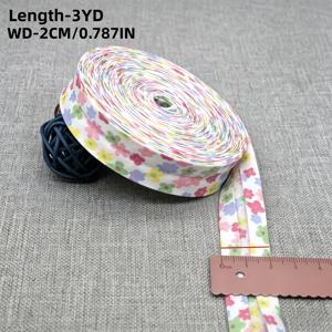다색 소형 꽃무늬 트림 테이프 2.74미터/묶음, 2.0cm 폭 - 미리 헤밍된 프린트 패브릭 디자인, 재봉, 퀼트 및 공예용 | 테두리, 헤밍, 핸드메이드 선물 및 섬유 프로젝트, 재봉용 추가 재료, 텍스처 가공용