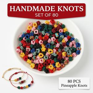40개/80개/100개 6mm 멀티컬러 우븐 파인애플 매듭 구슬, 내구성 및 변색 방지 DIY 공예 재료, 팔찌 만들기, 목걸이 디자인, 열쇠고리 참, 화장대 장식, 자동차 걸이 장식, 생일 선물, 결혼식 답례품용