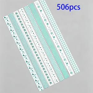506개 민트 그린 프린트 별 종이 접기 별, 소원, 장식, 선물 상자 및 선물 가방용