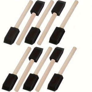나무 손잡이 스펀지 폼 페인트 브러시 10개, 페인팅 얼룩칠용, DIY 페인트 스펀지, 미술, 바니시, 아크릴, 얼룩칠, 공예용 페인팅 스펀지 브러시