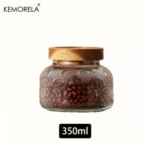 레트로 참사과 패턴 유리 밀폐 병 1/3개 세트, 보관 용기, 주방 및 가정용 건조 과일 스낵 대용량 보관 용기, 레트로 사탕 병