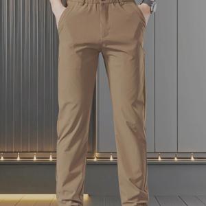 남성용 단색 롱 팬츠 (봄, 여름, 가을용), 포켓 자수, 캐주얼, 통기성, 슬림핏 롱 팬츠, 야외 활동, 데일리 레저 외출에 적합, 속건성 팬츠