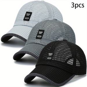 3pcs 세트, 여름용 쉐이드 덕빌 캡, 야외 통기성 스포츠 베이스볼 모자, 여행, 휴가, 러닝, 낚시, 하이킹, 캠핑 및 선물용으로 좋은 선택