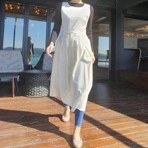 해외 직구 유럽 및 미국 스타일 플러스 사이즈 패셔너블 라운드넥 앞치마, 모든 체형에 적합, 주방, 꽃꽂이, 베이킹, 미술, 매니큐어, 밀크티, 바리스타, 바 작업용 유니폼