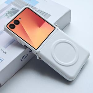 삼성 ZFlip 호환 휴대폰 케이스 30% 할인 접이식 풀커버 플레인 케이스 비즈니스 심플 보호 커버 ZFlip6 소형 접이식 스크린 마그네틱 낙하 방지 케이스