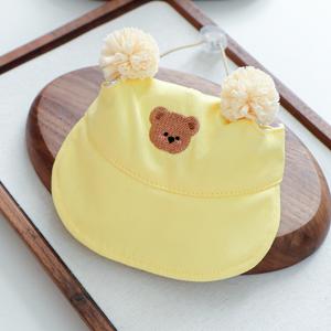 애완용품, 귀여운 모자, 커플용 사랑스러운 강아지 모자, 강아지용 썬캡, 귀여운 폼폼 곰 야구 모자, 소형견 및 고양이를 위한 적합한 썬캡