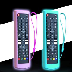 TV 리모컨 커버 (끈 포함) 2개/3개 세트, 야광 - 다양한 색상, LG 스마트 TV 리모컨 호환 실리콘 보호 케이스 (공식 모델 ABK73975701/11, ABK75095330, AGF76631042, ABK73975702, ABK74475401/33/55)