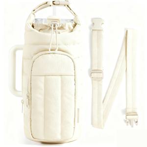 1개 물병 홀더 가방 스트랩 포함, 40/32 Oz 크로스바디 가방, 헬스장용, 여성용 슬링 핸드백, 조절 가능한 스트랩이 있는 스포츠 야외 물병 홀더, 휴대폰 포켓이 있는 물병 캐리어 가방 (선물용 할로윈 크리스마스 추수감사절)