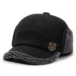 1개, 남성용 겨울 보온 보온성 강화 야구 모자, 머리 둘레가 큰 오리부리 모자, 하드탑 모자