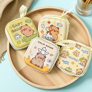 4개 세트 휴대용 미니 동전 지갑, 이중 지퍼 당김 고리 포함, 튼튼하고 내구성 있는 양철판 소재. 휴대용 수납 파우치/미니 지갑, 머리핀, 문구류, 동전 및 기타 소품 휴대에 적합