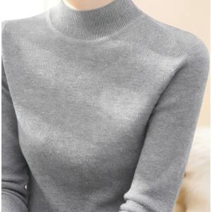 사계절용 부드러운 피부 친화적인 세미 하이넥 베이스 레이어 여성 탑