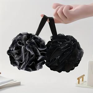 2개입 여성 및 남성용 부드러운 메시 샤워 스펀지 - 블랙 앤 화이트 디자인의 각질 제거 바디 등 세정 클렌저, 인체공학적 손잡이, 약한 피부용 라이트 베이지, 목욕 및 바디 케어에 이상적, 바디 샤워 스펀지