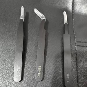 굽은 팁 극세필 정전기 방지 정밀 핀셋 3개, 전기기사 및 배관공 수리 공구, 모델 제작, 전자 제품용 소형 집게 - 내구성, 부식 방지, 인체공학적 설계